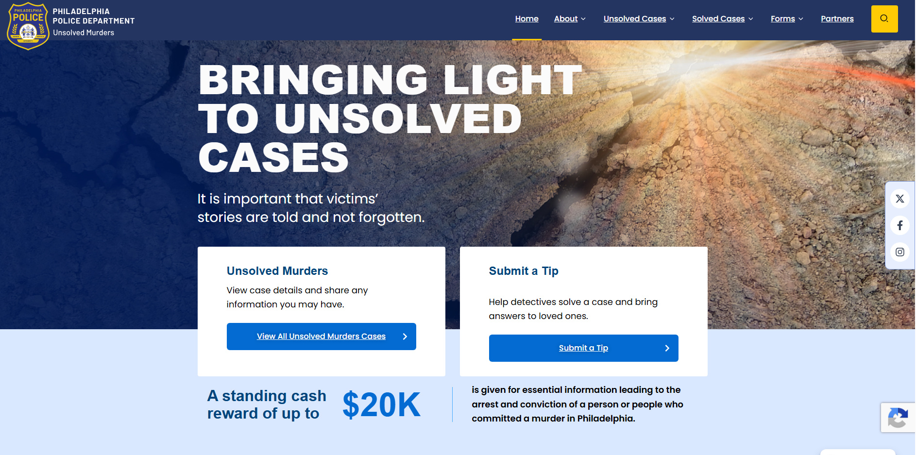 Philly Police Unsolved Murders website