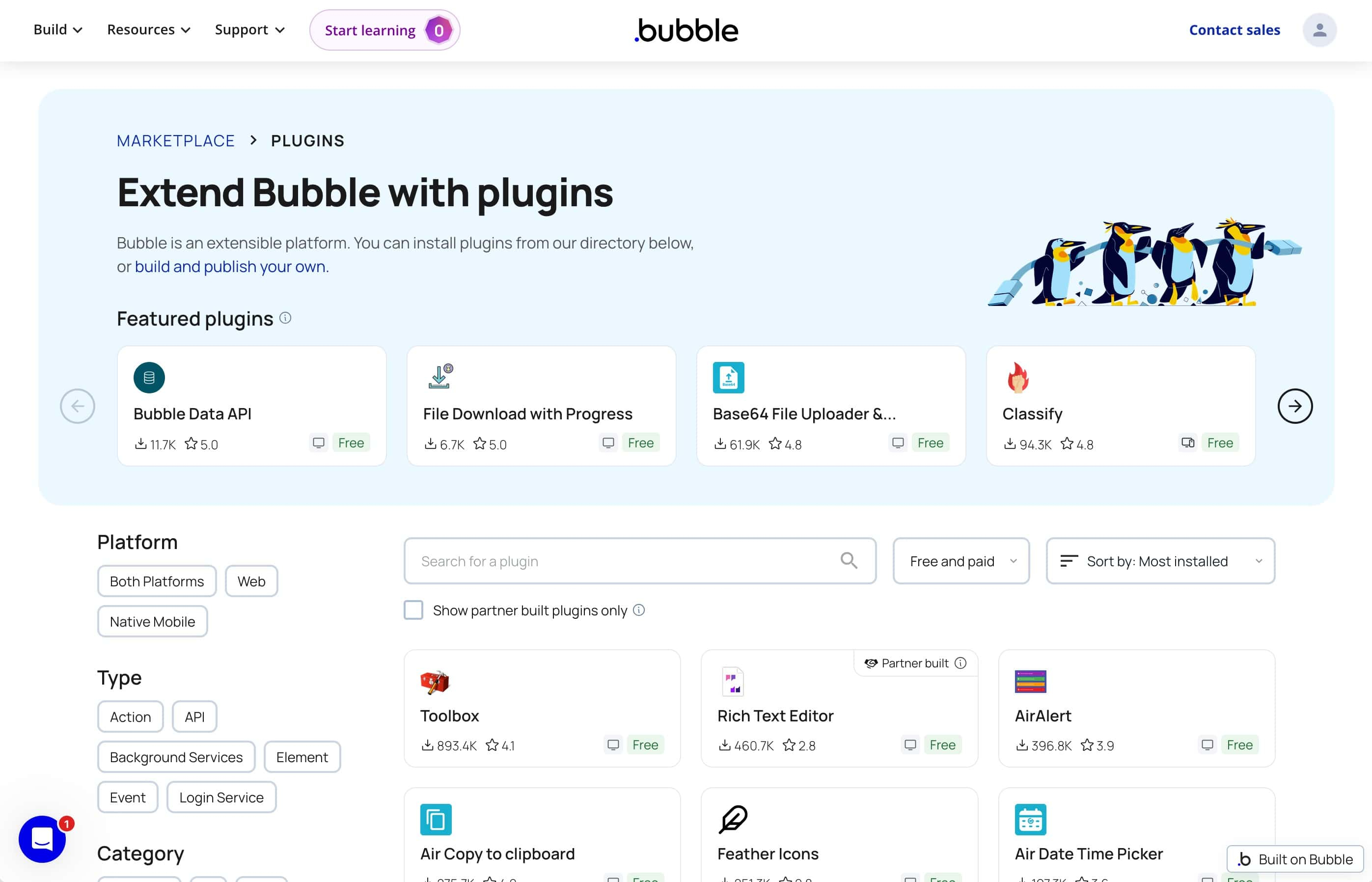 Bubble AI plugins marketplace