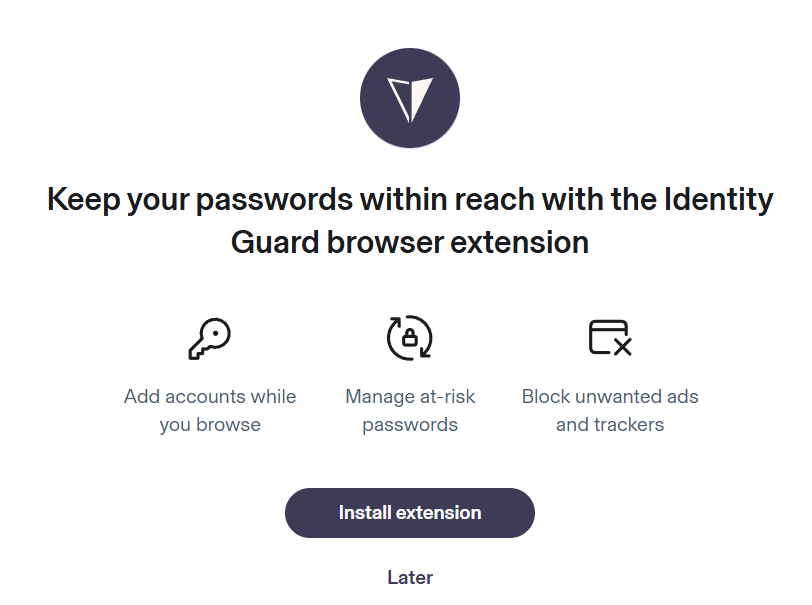 Identity Guard extension details