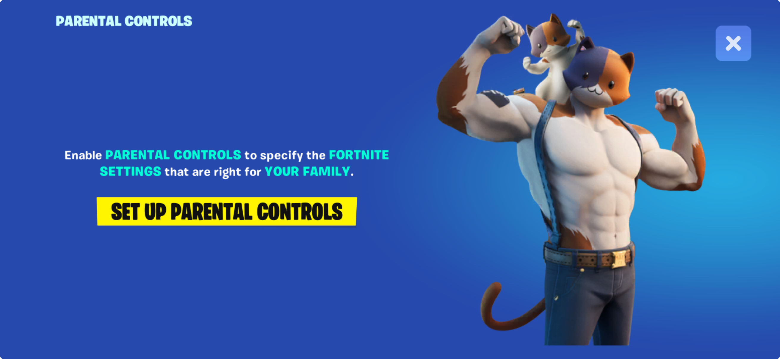 Click to Set Up Parental Controls on Fortnite