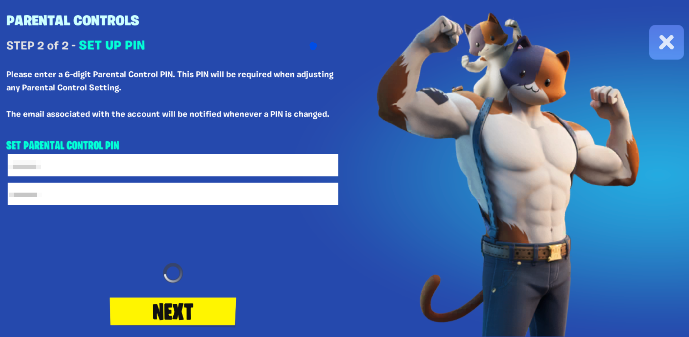 Set up Fortnite parental control PIN
