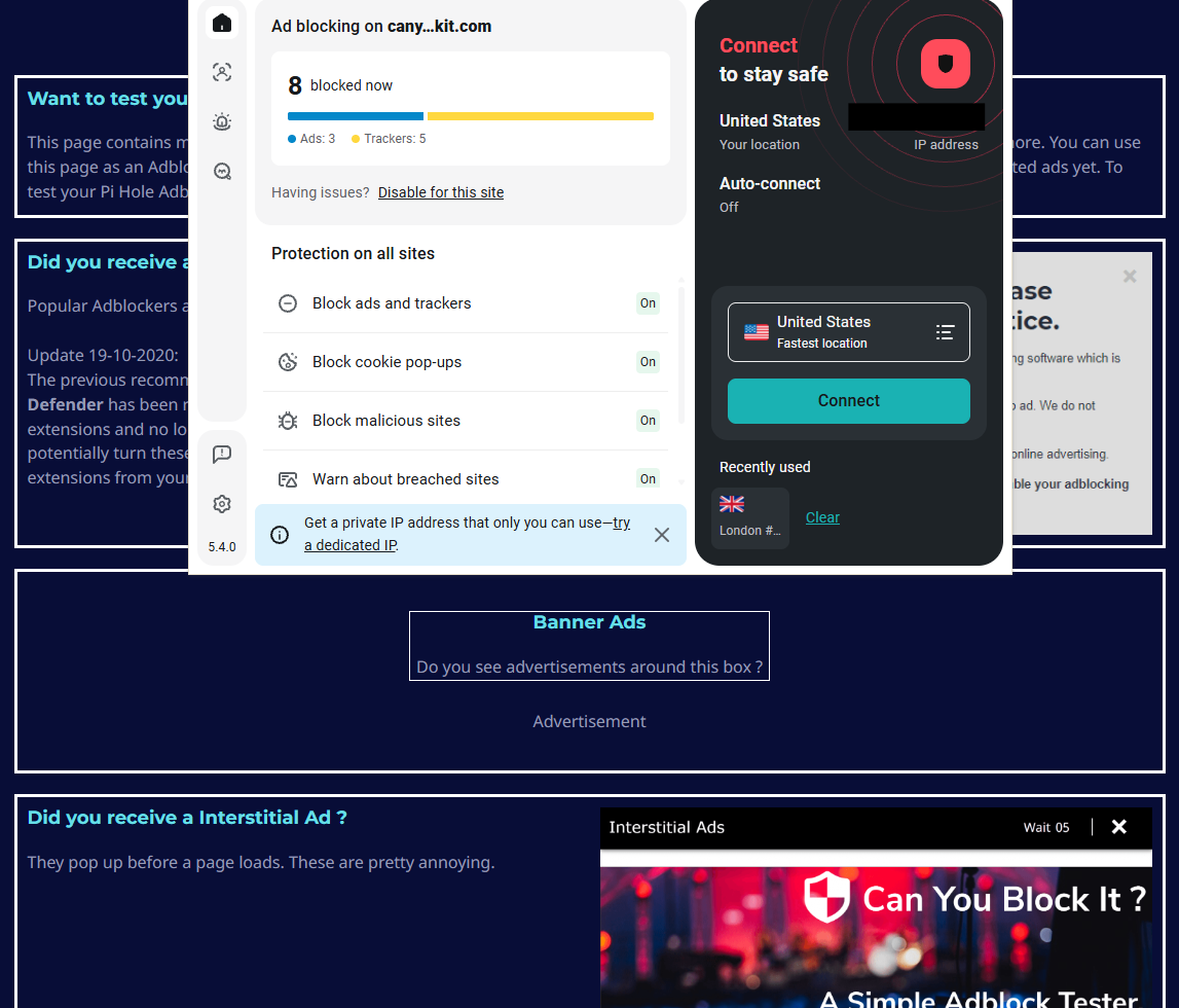 Surfshark CleanWeb's Can You Block It results (3/3)