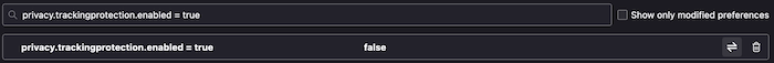 Turn off browser fingerprinting in Firefox's advanced settings